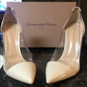 Gianvito Rossi Nude Plexi Heels size 41